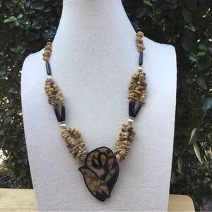 Lee Sands Beaded Necklace with Pendant